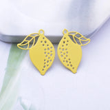 50pcs Brass Lemon Charms Fruits Jewelry Pendant