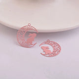 50pcs Moon Rabbit Charms Pendants for DIY Jewelry Making Craft