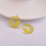 50pcs Moon Rabbit Charms Pendants for DIY Jewelry Making Craft