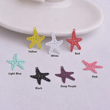 50pcs Painted Metal Starfish Charms for Jewelry Making