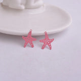 50pcs Painted Metal Starfish Charms for Jewelry Making