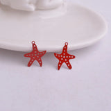 50pcs Painted Metal Starfish Charms for Jewelry Making
