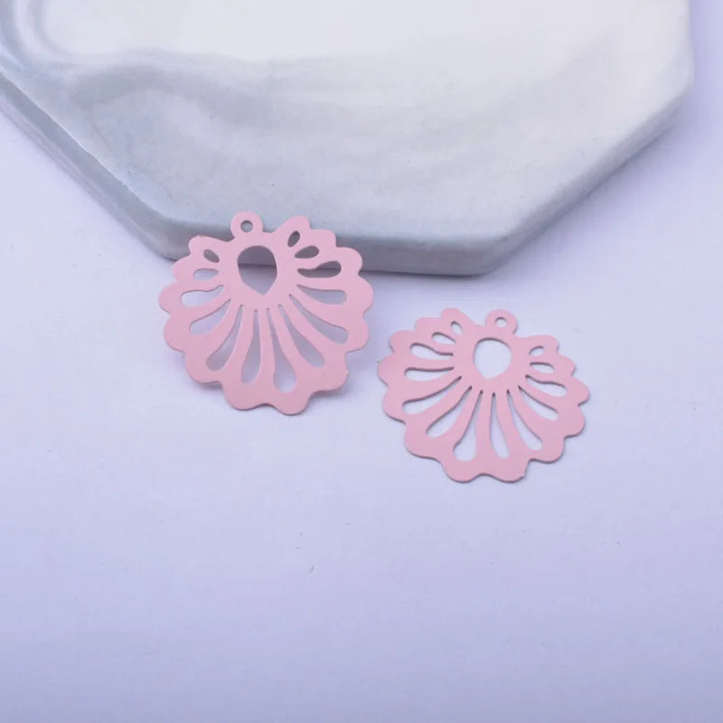 50pcs Hollow Flower Charms for DIY Jewelry Making