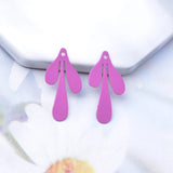 50pcs Brass Plant Leaf Charms Earring Base Rhodium Plated Pendant DIY Jewelry