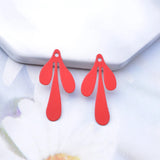 50pcs Brass Plant Leaf Charms Earring Base Rhodium Plated Pendant DIY Jewelry