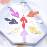 50pcs Brass Plant Leaf Charms Earring Base Rhodium Plated Pendant DIY Jewelry