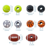 50 Acrylic Spacer Beads - Sports Theme for Jewelry Making