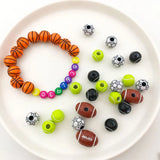 50 Acrylic Spacer Beads - Sports Theme for Jewelry Making