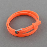 Adjustable Rubber Silicon Bracelets with Stainless Steel Clasps for Men Women