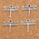 50pcs Dragonfly Charm Beads Pendants Zinc Alloy Fit Jewelry L968