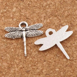 50pcs Dragonfly Charm Beads Pendants Zinc Alloy Fit Jewelry L968