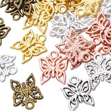 50pcs Alloy Butterfly Charms for Jewelry Making, 5 Colors