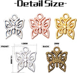 50pcs Alloy Butterfly Charms for Jewelry Making, 5 Colors