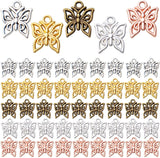 50pcs Alloy Butterfly Charms for Jewelry Making, 5 Colors