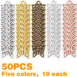 50pcs Alloy Butterfly Charms for Jewelry Making, 5 Colors