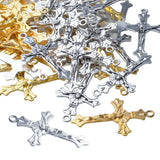50pcs Alloy Cross Charms Pendants DIY Jewelry Making Golden & Antique Silver