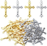 50pcs Alloy Cross Charms Pendants DIY Jewelry Making Golden & Antique Silver