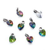50pcs Heart Dangle Beads Glass Charms DIY Jewelry Making Colorful 25mm