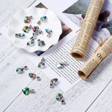 50pcs Heart Dangle Beads Glass Charms DIY Jewelry Making Colorful 25mm