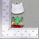 50pcs Moon Cat Charm Earring Pendant DIY Jewelry Keychain Accessory