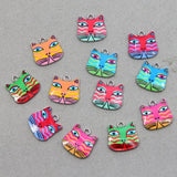 50pcs Moon Cat Charm Earring Pendant DIY Jewelry Keychain Accessory