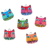 50pcs Moon Cat Charm Earring Pendant DIY Jewelry Keychain Accessory