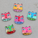 50pcs Moon Cat Charm Earring Pendant DIY Jewelry Keychain Accessory
