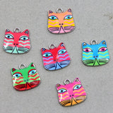 50pcs Moon Cat Charm Earring Pendant DIY Jewelry Keychain Accessory