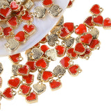 50pcs Alloy Enamel Heart Charms for Jewelry Making DIY Decor Accessories