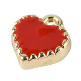50pcs Alloy Enamel Heart Charms for Jewelry Making DIY Decor Accessories