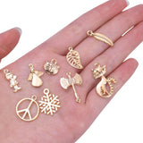 50pcs Mixed Butterfly Insect Leaf Cross Pendant Charms DIY Jewelry Making Charms