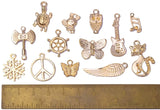 50pcs Mixed Butterfly Insect Leaf Cross Pendant Charms DIY Jewelry Making Charms