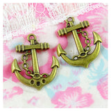 50pcs Anchor Charms Antique Bronze Plated Pendant Diy Jewelry Findings