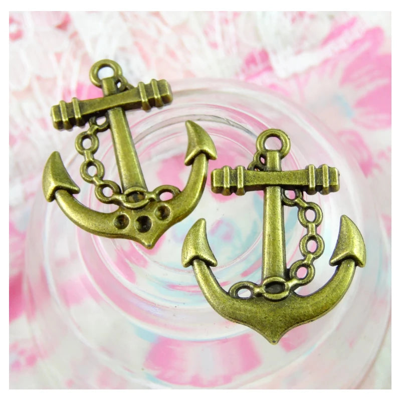 50pcs Anchor Charms Antique Bronze Plated Pendant Diy Jewelry Findings