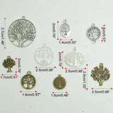 50pcs Antique Alloy Tree of Life Charms Mixed Styles Life Tree Pendents Charms