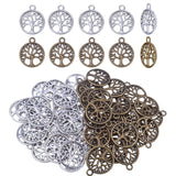 50pcs Alloy Tree of Life Charms Vintage Dangle Pendants for DIY Jewelry Making