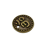 50pcs Antique Bronze OM Charms Pendants 15mm Double-Sided Yoga Jewelry Making