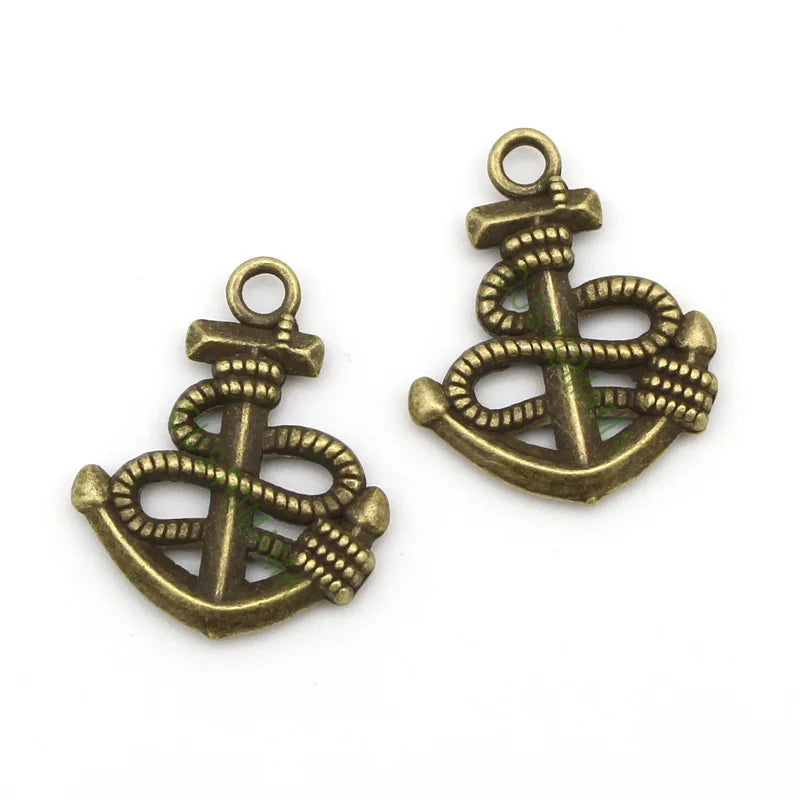 50pcs Antique Bronze 2 Sided Summer Charms Pendant, Sailing Charm 24x19mm