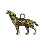 50pcs Antique Bronze Wolf Charms Pendant, Jewelry Finding 26x18mm