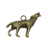 50pcs Antique Bronze Wolf Charms Pendant, Jewelry Finding 26x18mm