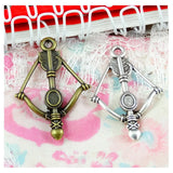 50pcs Bow and Arrow Model Pendant Alloy Charms for DIY Jewelry