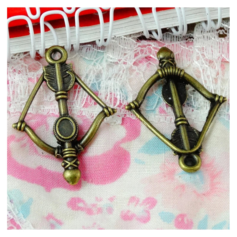 50pcs Bow and Arrow Model Pendant Alloy Charms for DIY Jewelry