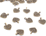 50pcs Hollow Heart Charms Tibetan Alloy Pendants for DIY Jewelry