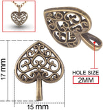 50pcs Hollow Heart Charms Tibetan Alloy Pendants for DIY Jewelry