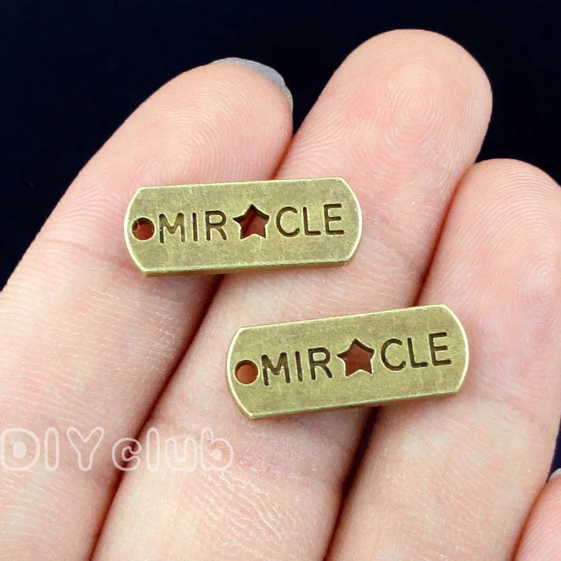 50pcs Antique Bronze Mircle Charms Pendant 21x8mm