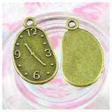 50pcs Antique Bronze Plated Clock Charm Vintage Jewelry Findings