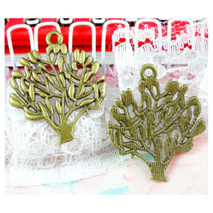 50pcs Antique Bronze Plated Tree Charms Pendants DIY for Bracelet Necklace