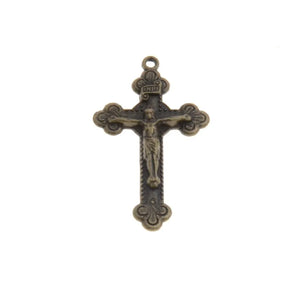 50 Antique Crucifix Charms Pendants 48x28mm Jewelry Findings