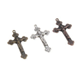 50 Antique Crucifix Charms Pendants 48x28mm Jewelry Findings