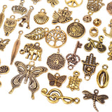 50pcs Antique Golden Mixed Charms Alloy Pendants for DIY Jewelry Making